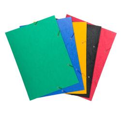 Cartella 3 lembi con elastici cartoncino lustré 600g/mq - A3 - Colori assortiti