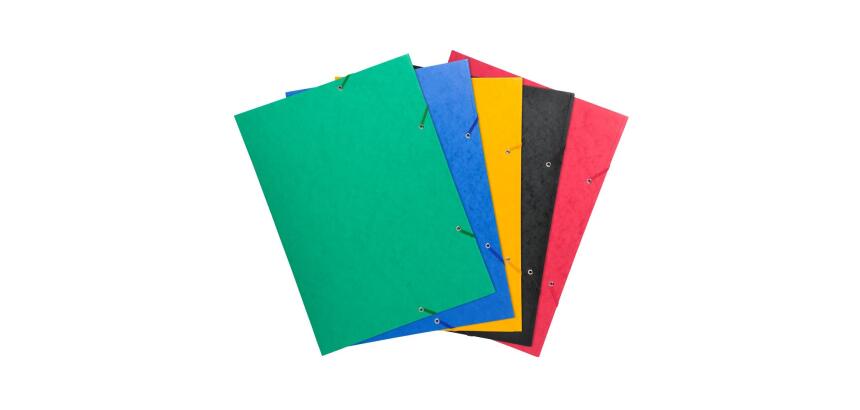 Cartella 3 lembi con elastici cartoncino lustré 600g/mq - A3 - Colori assortiti