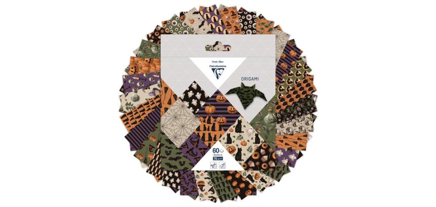 ORIGAMI, Pochette de 60 feuilles 70g/m2 au format 15x15cm - Halloween - Multicolore