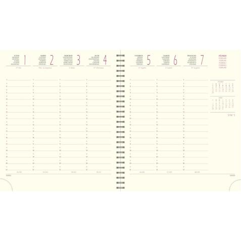Recharge pour agenda de bureau Eurotime 18 Spiralé tranche naturelle 15 x 17 cm Janvier à Décembre 2026