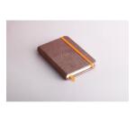 Rhodiarama carnet rembordé rigide 9x14 cm 192 pages ligné papier ivoire 90g fermeture élastique - Chocolat