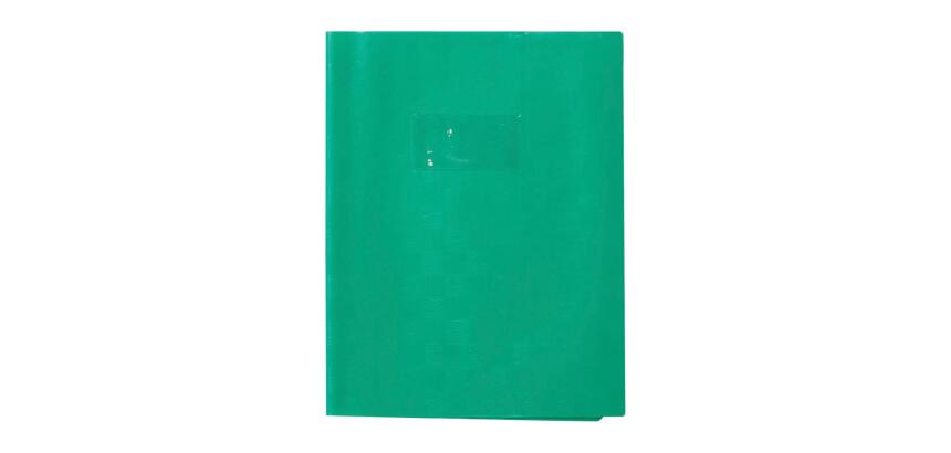 Protège-cahiers grain madras avec rabats marque-pages PVC 22/100ème 17x22 cm