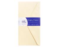 25 enveloppes DL (110x220mm) Vergé de France doublées gommées