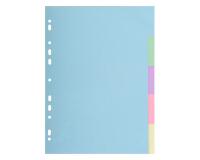 Intercalaires carte pastel 170g Forever 5 positions - A4+ - Couleurs assorties pastel