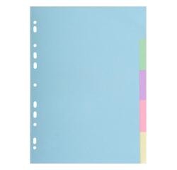 Exacompta Forever Dividers 170g 5 Part A4 Pastel - Pastel colours assorted