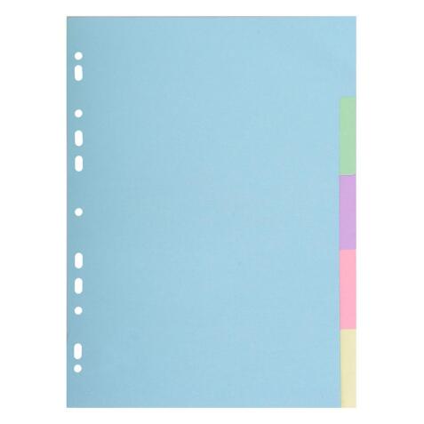 Exacompta Forever Dividers 170g 5 Part A4 Pastel - Pastel colours assorted