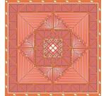 CARRÉ 100% soie - 90x90cm Triangles - Blanc