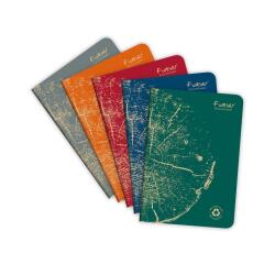 Carnet piqué FOREVER PREMIUM 100% recyclé A5 96 pages petits carreaux papier recyclé blanc 90 g - Assortis