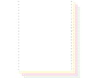 Computer listing paper 1000 NCR white/yellow/pink/green sheets - 4-part micro-perforations 240x12'' - White