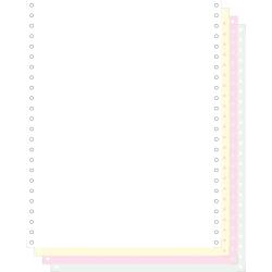 Computer listing paper 1000 NCR white/yellow/pink/green sheets - 4-part micro-perforations 240x12'' - White