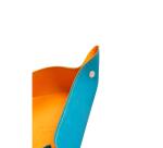 Rhodiarama vide-poche réversible simili cuir italien 12x12x4,5 cm - Turquoise