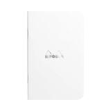 Carnet piqué Rhodia Classic 7,5x12 cm 48p petits carreaux 5x5 non détachables 80g - Blanc