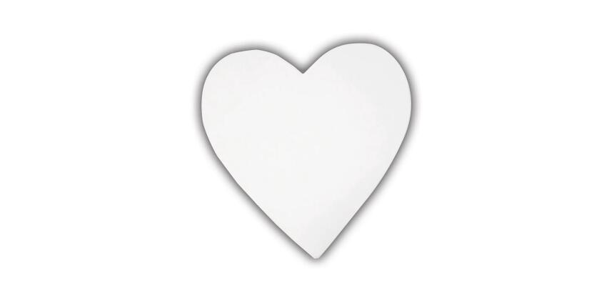 Petit coeur plein 12cm - Blanc