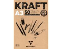 Kraft bloc collé 50F A3 120g