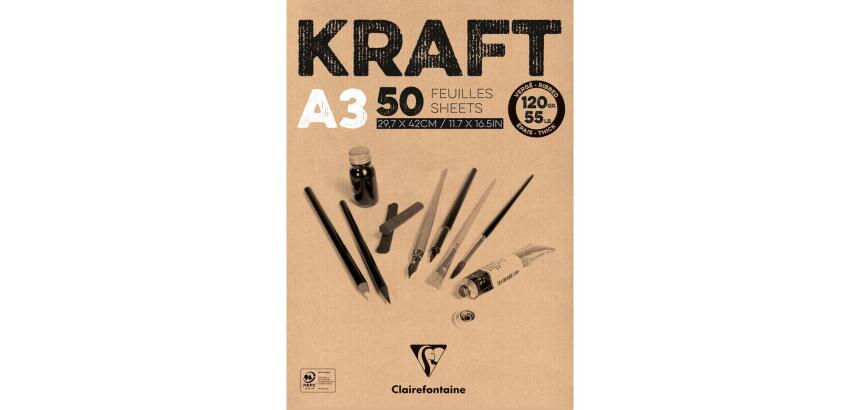 Kraft bloc collé 50F A3 120g