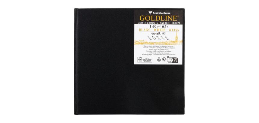 Goldline carnet rembordé rigide 50F 15x15cm 140g - Blanc