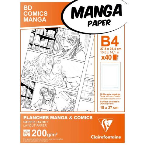 Manga Multi-techniques étui 40F B4 200g grille simple