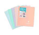 Cahier piqué Koverbook Blush 17x22cm 96 pages grands carreaux couverture polypropylène opaque bicolore Couleur aléatoire. - Assortis