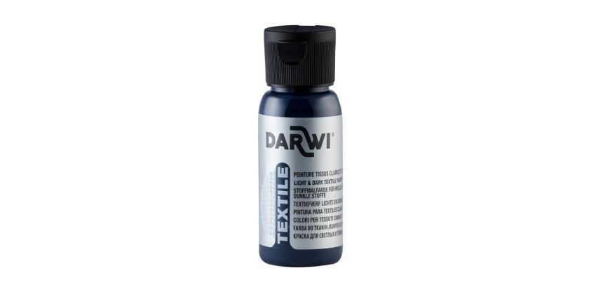 DARWI Flacon de 50 ml de Peinture Textile Opaque - Bleu navy