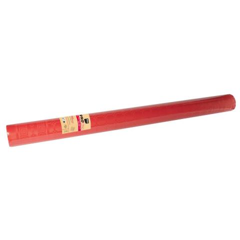 Rollo de mantel - Papel damasco - Blanco 50x1,18m - Rojo
