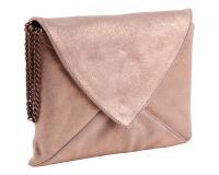 PLUME Pochette Enveloppe en Daim irisé 20x14cm - Cuivre