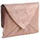 PLUME Pochette Enveloppe en Daim irisé 20x14cm - Cuivre