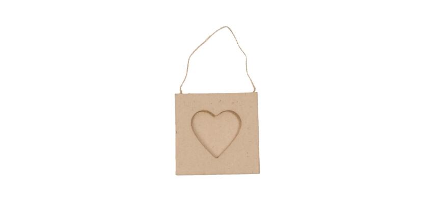 Mini cadre coeur 8x8cm - Kraft