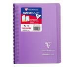 Carnet reliure intégrale enveloppante Koverbook 9x14cm 100 pages petits carreaux couverture polypropylène transparent - Assortis