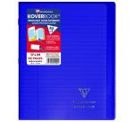 Cahier piqué Koverbook 17x22cm 96 pages ligné + marge couverture polypropylène transparent - Assortis