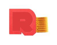 Rhodiarama porte-stylo autoadhésif 4x3 cm pour blocs carnets et agendas - Corail