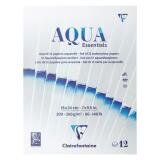 Aqua Essentials bloc collé 12 papiers aquarelle assortis 18x24cm 12F 200g-300g