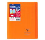 Cahier piqué Koverbook 17x22cm 96 pages grands carreaux couverture polypropylène transparent - Assortis