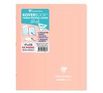 Cahier piqué Koverbook Blush 17x22 cm 48 pages grands carreaux couverture polypropylène opaque bicolore - Assortis
