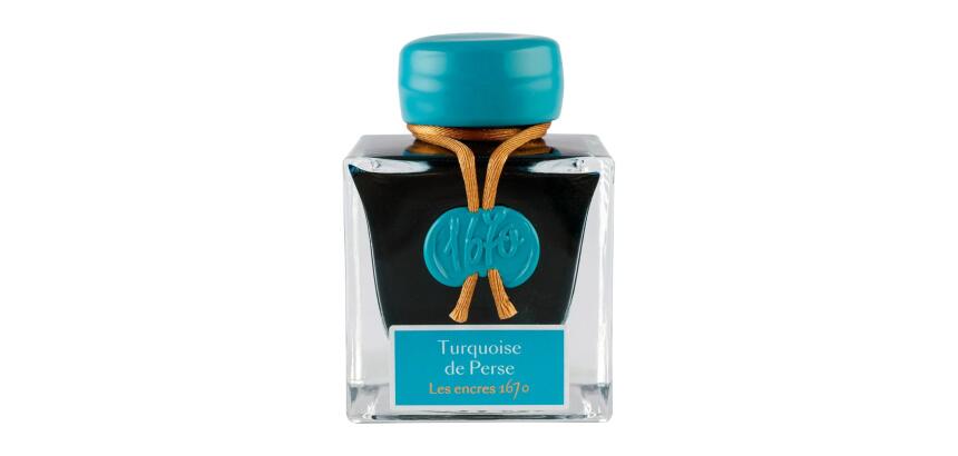 Encre 1670 à paillettes dorées - Turquoise de Perse
