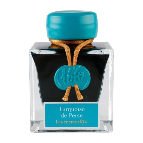 Encre 1670 à paillettes dorées - Turquoise de Perse