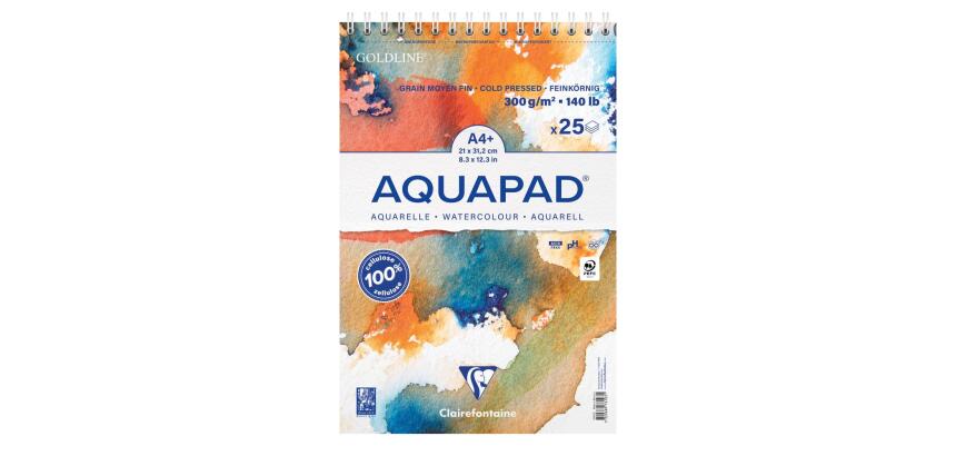Aquapad bloc reliure intégrale 25F A4+ 300g