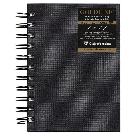 Goldline carnet spiralé 64F A6 140g F - Blanc