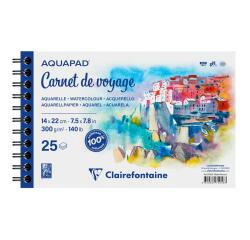 Aquapad Carnet de Voyage album spiralé 25F 14x22cm 300g