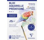 Aquarelle Prédessiné Animaux bloc collé 15F 30x40cm 300g