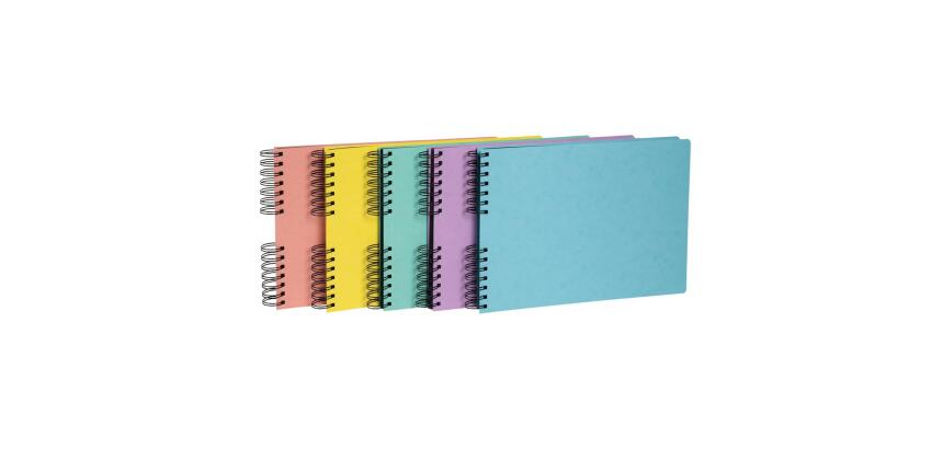 Album photos à spirales 50 pages noires - Format 32x22cm - AQUAREL - Couleurs assorties