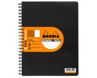 Cahier recharge Exabook Rhodiactive reliure intégrale A4+ 160 pages ligné+MC 80g - Noir