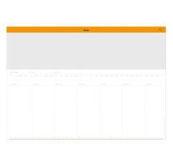 Rhodia sous-main semainier entoilé A2 (42x59,4 cm) 30 feuillets encollés - Blanc