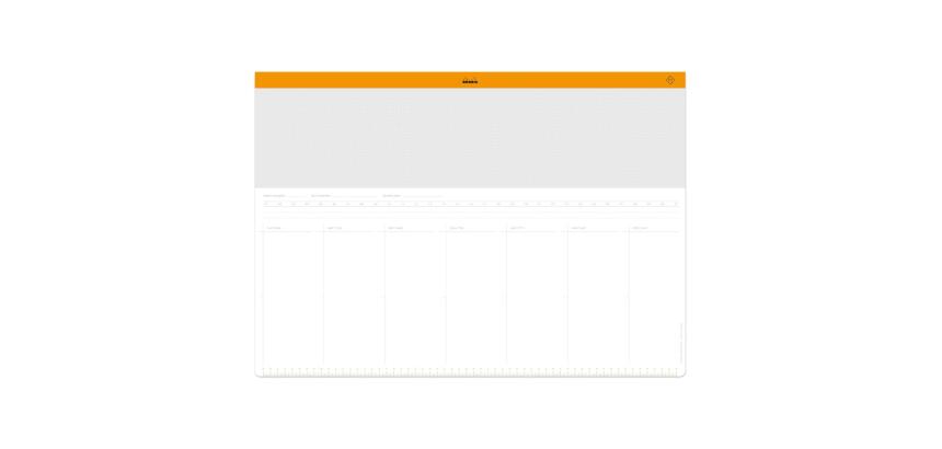 Rhodia sous-main semainier entoilé A2 (42x59,4 cm) 30 feuillets encollés - Blanc