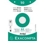 Fiches bristol, A5, quadrillé, blanc