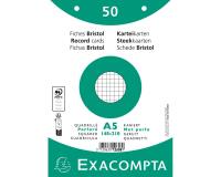 Pk50 Exa Rec Cards 14.8x21 Sq Punch Wht - White