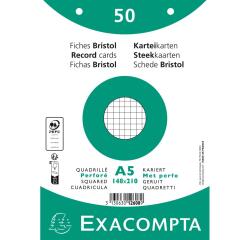 Pk50 Exa Rec Cards 14.8x21 Sq Punch Wht - White