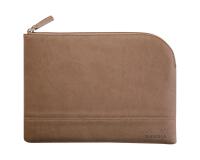 Rhodiarama pochette zippée en simili cuir - taille M (16x22 cm) - Taupe
