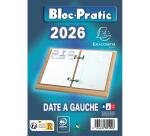 Bloc-pratic date à gauche 8,2 x 12 cm - 2026 - Bleu
