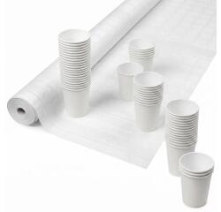 Nappe en rouleau papier damassé - 10x1,18m - Blanc