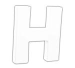 Petite lettre H 12cm - Blanc